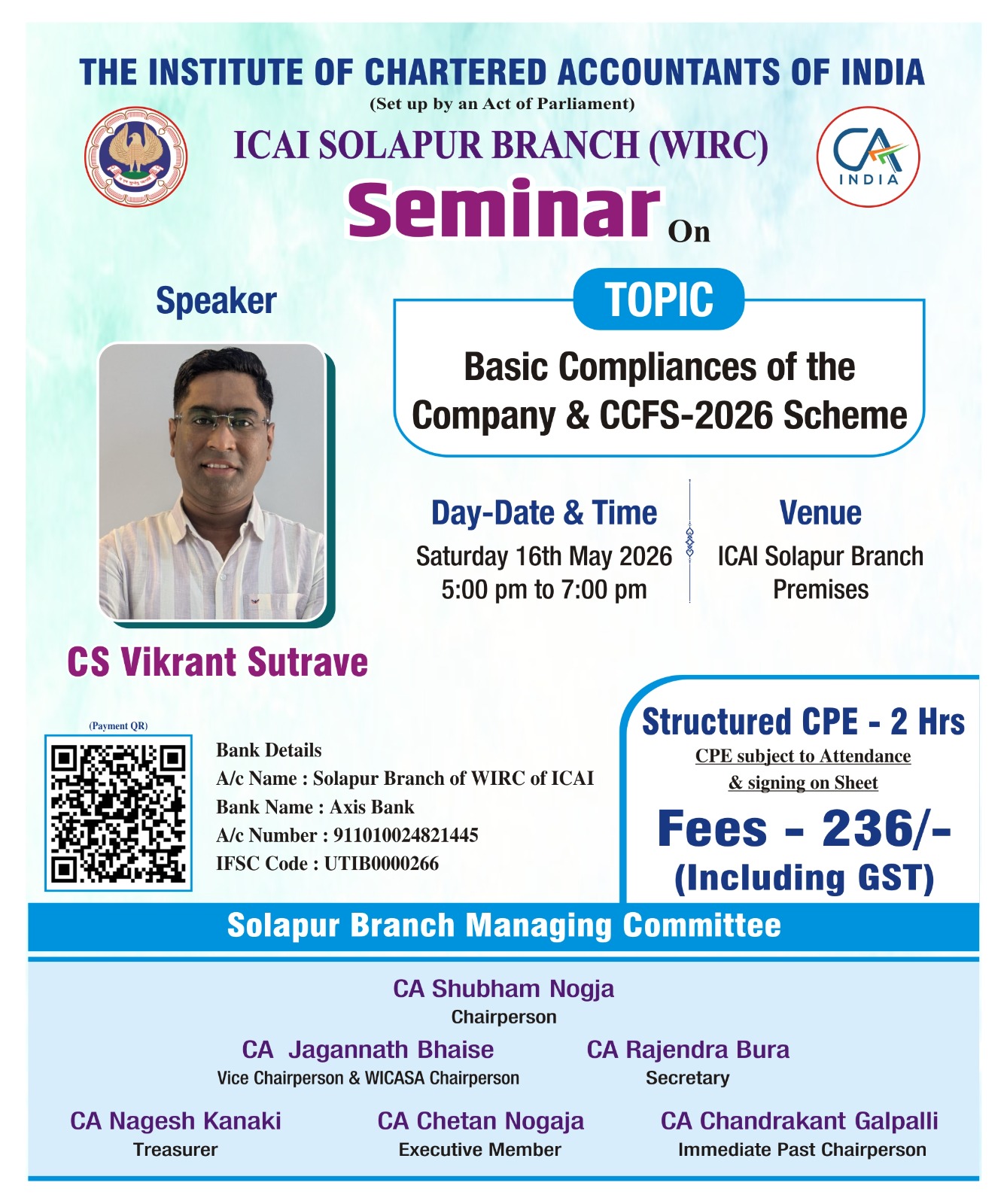 Basic Compliances of the company & CCFS-2026 Scheme
